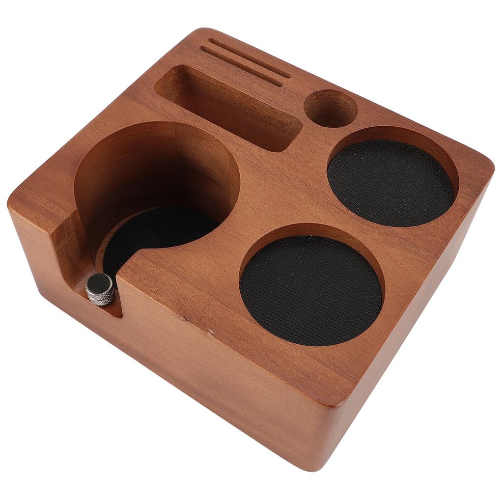 58mm Holz Kaffee Tamper Station Einstellbare Multifunktionale Kaffee Siebträger Tamper Halter Stehen