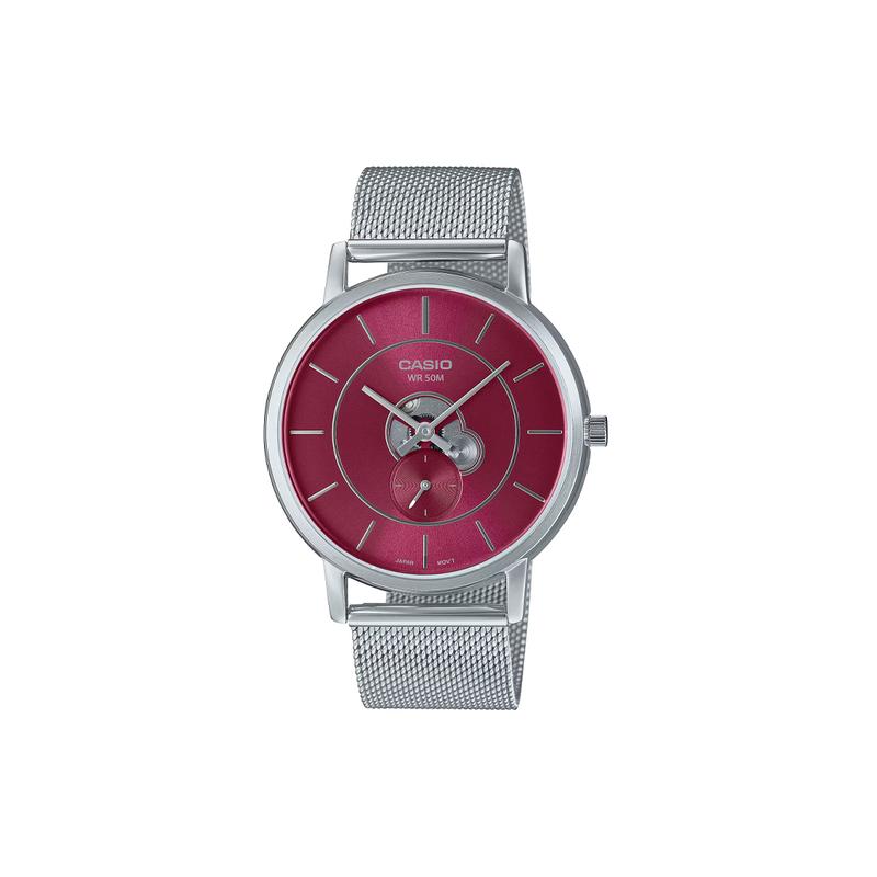 

Casio STANDARD series 50 meters waterproof quartz movement stainless steel strap Japanese and Korean watch 41mm men s watch pink dial MTP-B130M-4AV розовый
