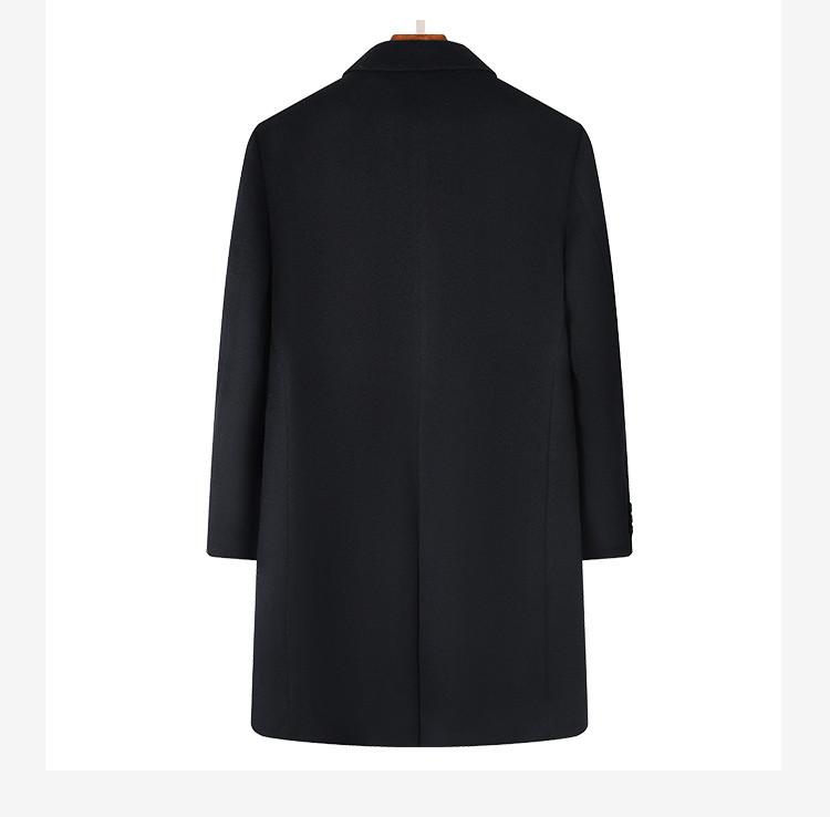 [Mulberry Silk+Wool] Mid to long autumn and winter coat for men, business, leisure, middle-aged, woolen woolen windbreaker jacket