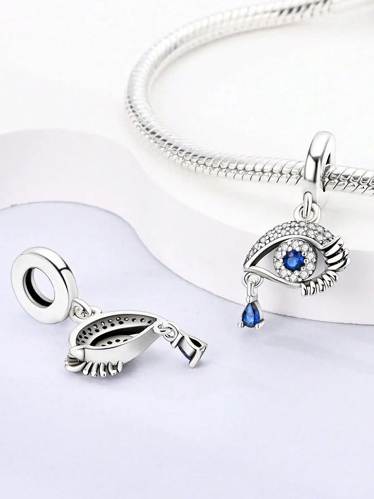 Charms Silber Blaue Augen Perlen Für CharmsOriginales Armband Perlen Schmuckherstellung Geschenk für Frauen