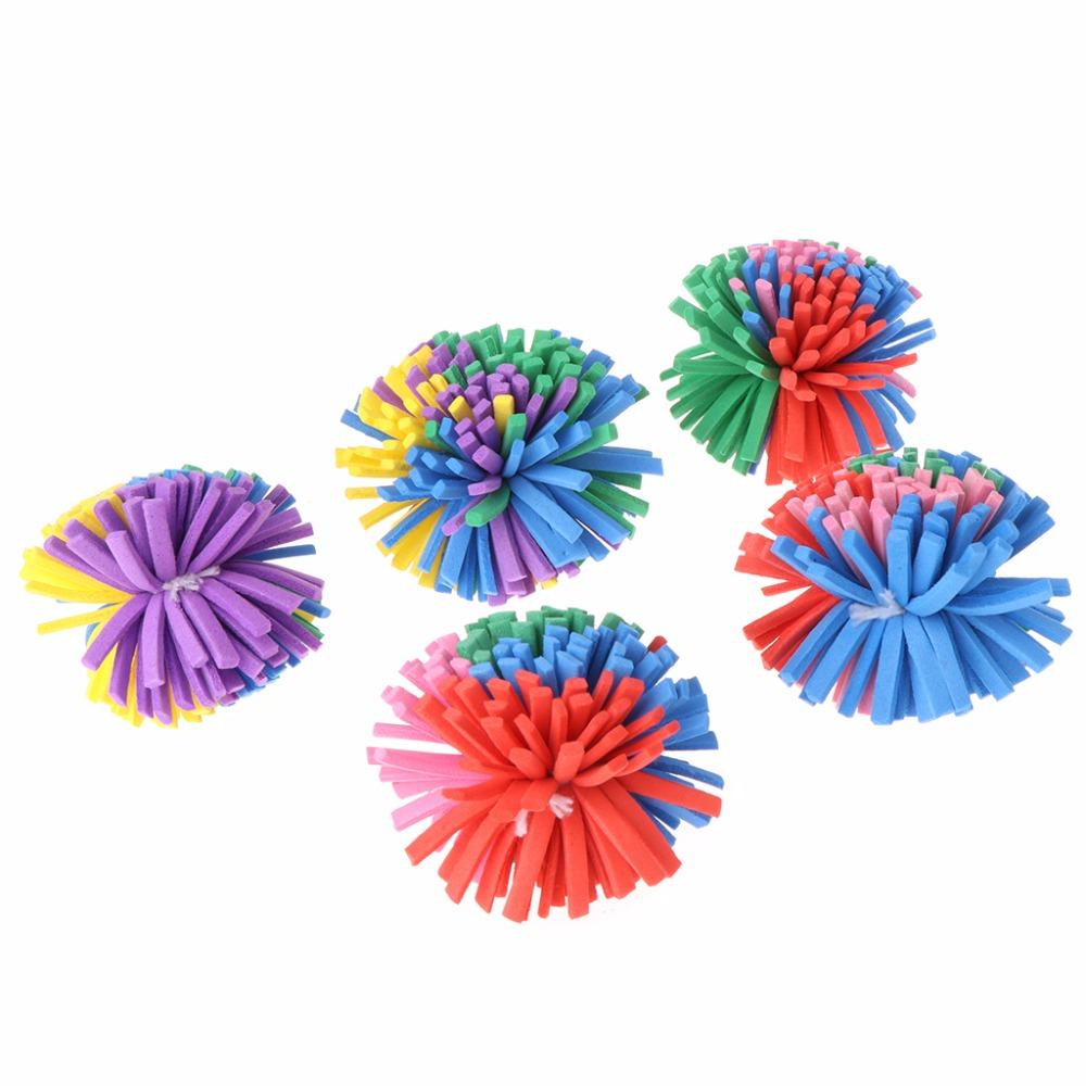 5pcs Pet Cat Toys EVA Colorful Flower Ball Soft Dog Puppy Kitten Chew Bite Interactive Funny Play Balls Toy Cat Supply