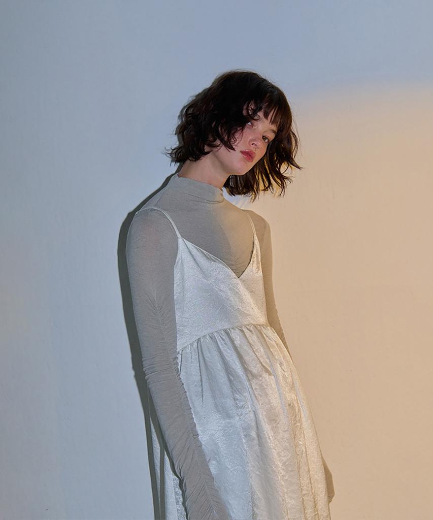 Kamino Silk Shirred Bustier Dress White