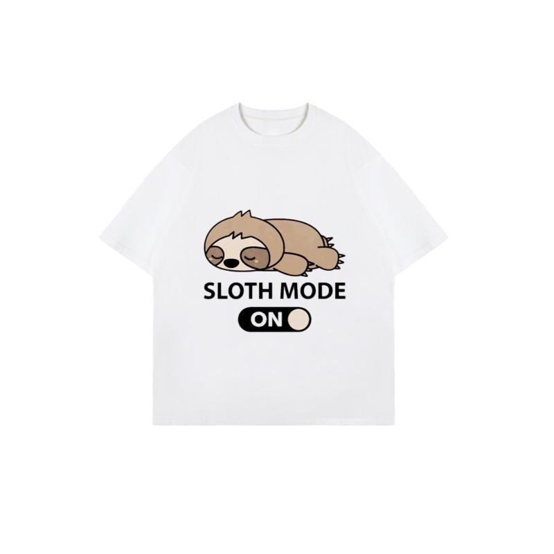 Cute Sloth Mode On Oversized T Shirt Black Cartoon Sloth And Text Design For Casual Wear And Lazy Days