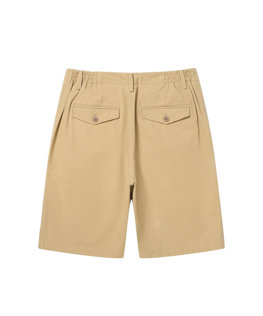SOLEW Cotton Flat Shorts_Beige