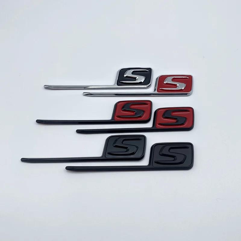 Car S Logo Emblem Badge ABS Metal Sticker For Benz E63S C63S GLC63S GLE63S GLS63S GTR GT Series CLA45S Car Decoration nn1