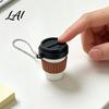 Coffee Cup Shape Clicker 3D Printed Clicker Press Fidget for Finger Stress Relief Backpack Hanging Toy with Ball Chain Relief