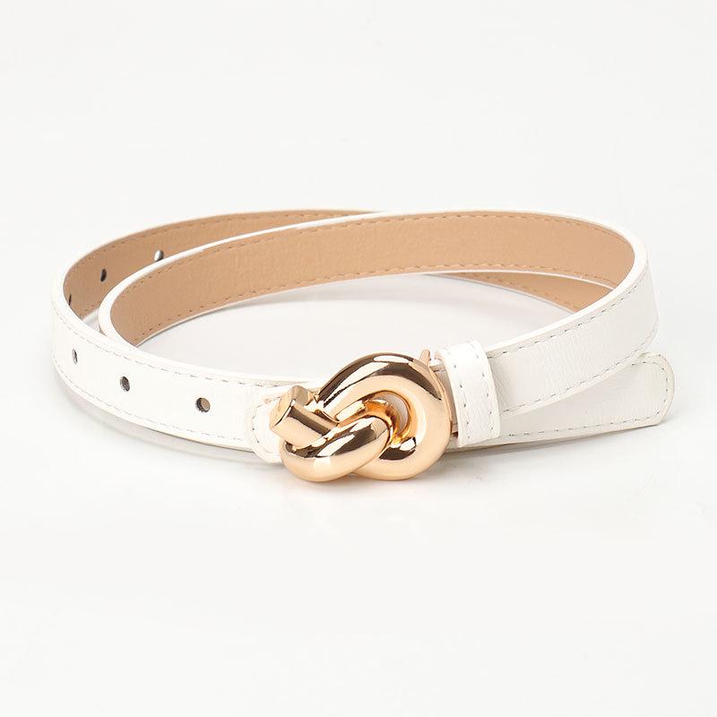 Chic Alloy Snap Button Knotted Belt for Women - Elegant European & American Style