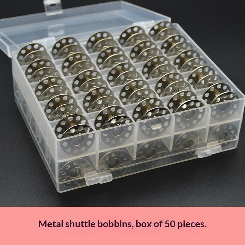 25PCS Universal Fit Sewing Machine Bobbins with Storage Holder Box for Home Handheld Machines Suitable for Beginners and Tailors