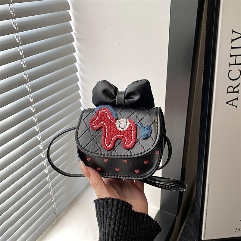 Niche cute children's messenger bag cartoon pony women's shoulder bag girl bow change bag