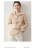 Women's Cashmere Half-Zip Rib Knit Sweater with Lapel