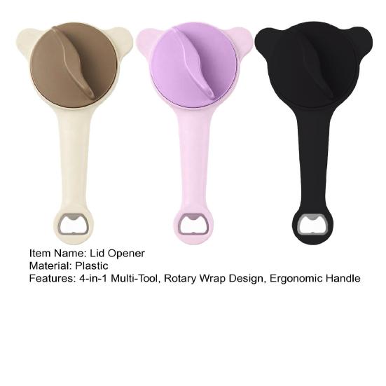 4-i-1 flasköppnare Multiverktyg Ergonomiskt grepp Locköppnare med vinfolieskärare Multifunktionell locköppnare