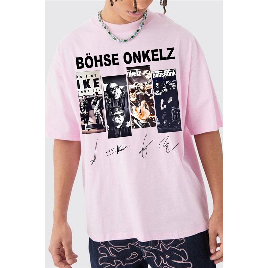 Band Böhse Onkelz Band Grafik T-Shirt Oversized Y2k Lässig Baumwolle Locker Herren Damen T-Shirts Weiblich Männlich Kleidung Bequemes Sommer Oberteil Tee S elfenbein