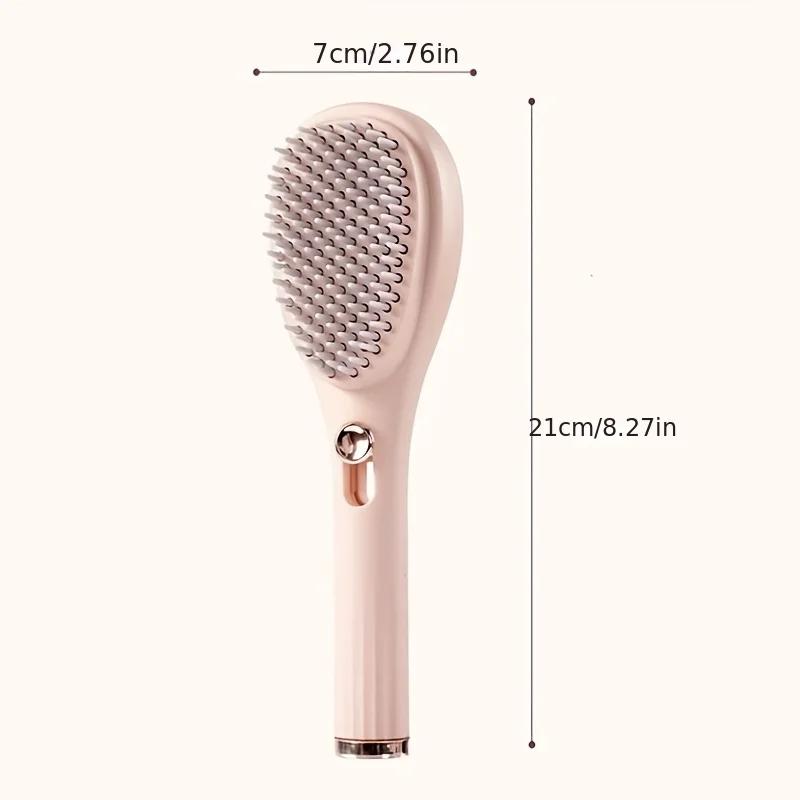 Self Cleaning Hair Brush for Women,Retractable Hairbrush Easy Clean,Anti Static Massage Brush,Rotary Telescopic Structure