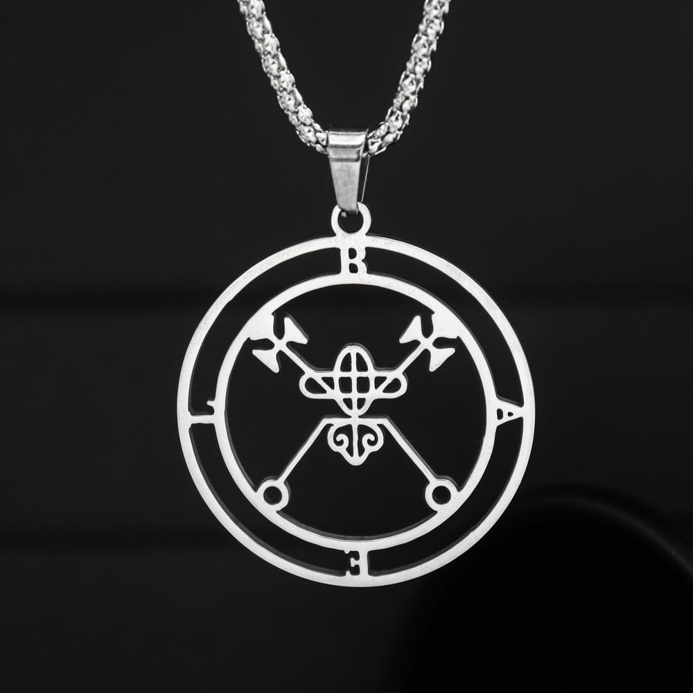 Men's Fashion Hip Hop Devil Buckle Sculpted Stainless Steel Pendant Necklace Personality Popular Holiday Gift Accessories