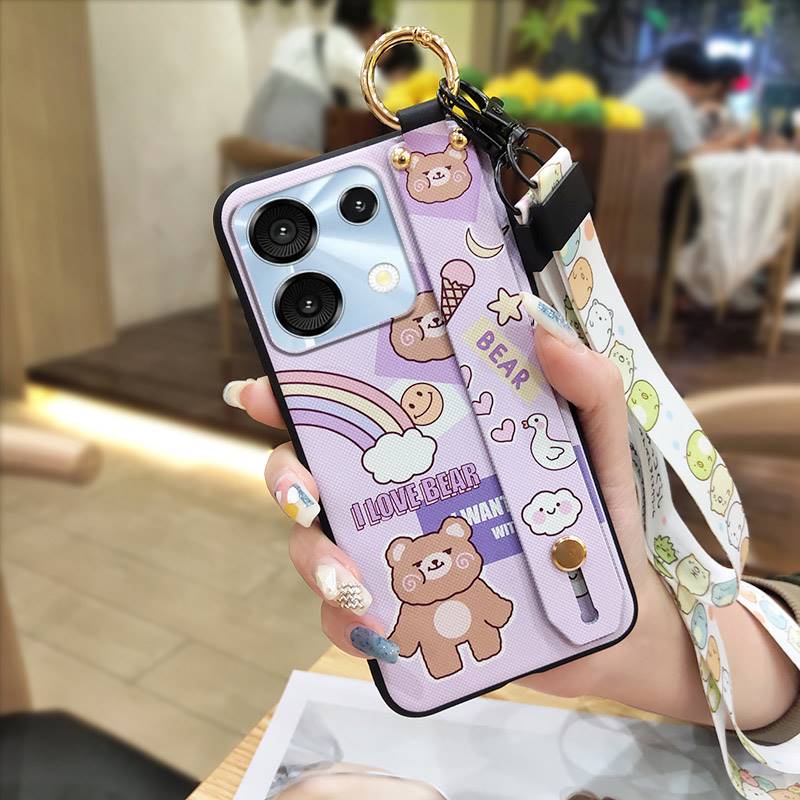 Back Cover Silicone Phone Case For UMIDIGI G9 5G/Note9 5G Dirt-resistant Anti-dust Fashion Design Shockproof Wrist Strap