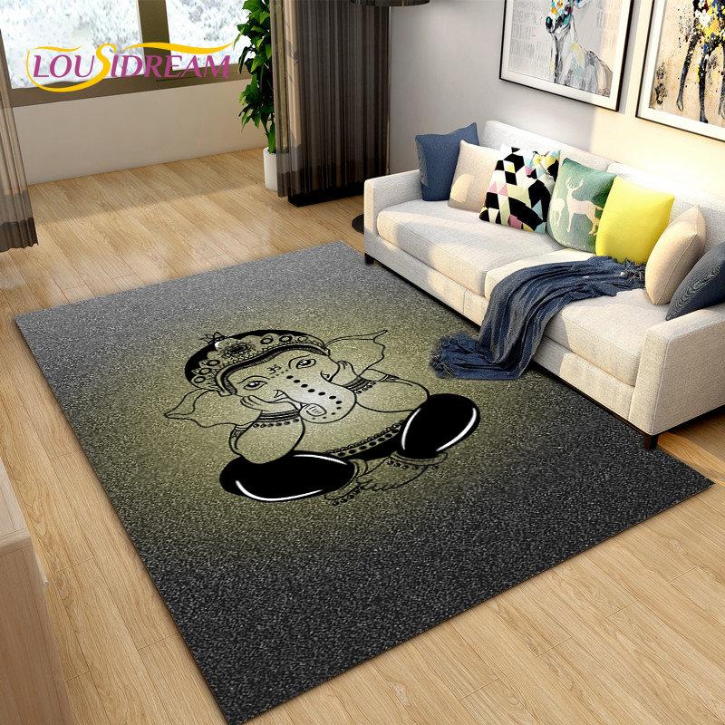 Elephant Ganesha Series  Area Rug Large,Carpet Rug for Living Room Bedroom Sofa Doormat Decoration,kids Play Non-slip Floor Mat