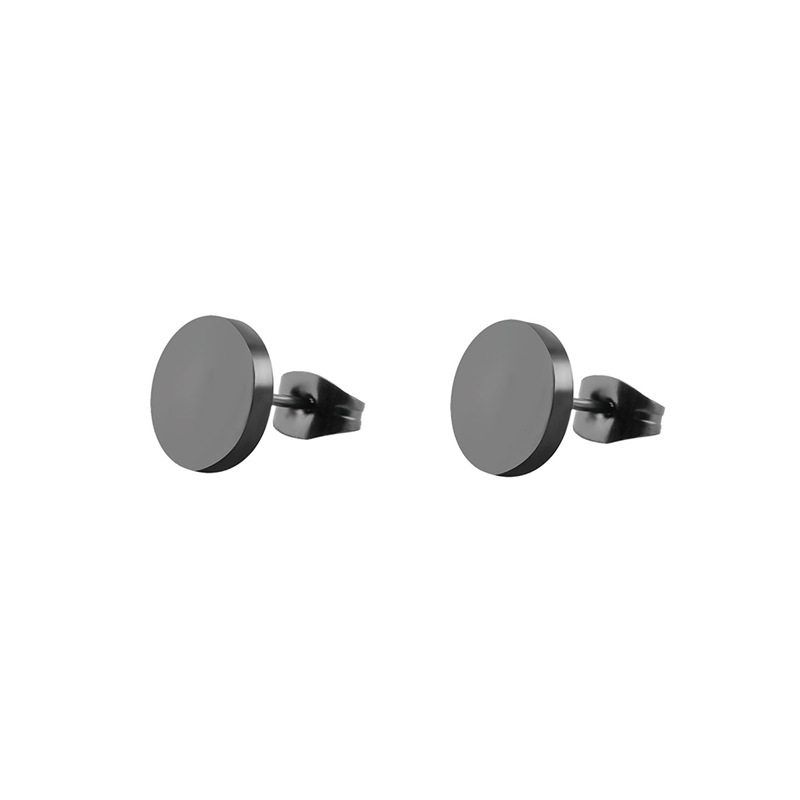48 PCs European and American Stainless Steel Black Cross Stud Earrings