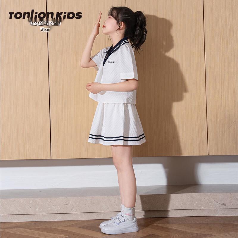 Tang Shi Girls  2026 Summer Short Sleeve T-Shirt  Skirt 2-Piece Set 130