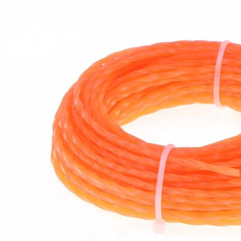 Universal Grass Trimmer Line Spiral Nylon Brush Cutter Rope 1PCS 15m Length 2.4-4mm Sizes for Most Lawn Mower Weed Eater