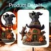 Stone Cottage Statue Fairy Garden House Figurine Craft with Colorful Lights for Cabinet Outdoor