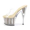 Transparent high-heeled sandals fairy wind fine-heeled crystal-heeled cool slippers 2025 summer new black one-word strap