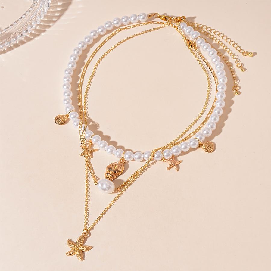 Seaside Vacation Wind Starfish Ocean Series Silver Needle Earrings Summer Personality Temperament Necklace Bracelet Earrings