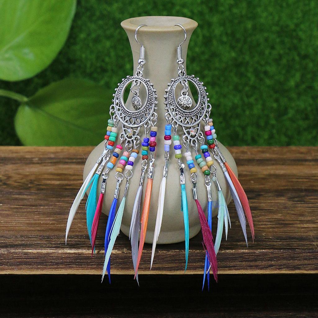 Trendy Feathers Tassels Earrings Stylish Jewelry Accessory Portable for Parties Decoration and Women Casual Wear