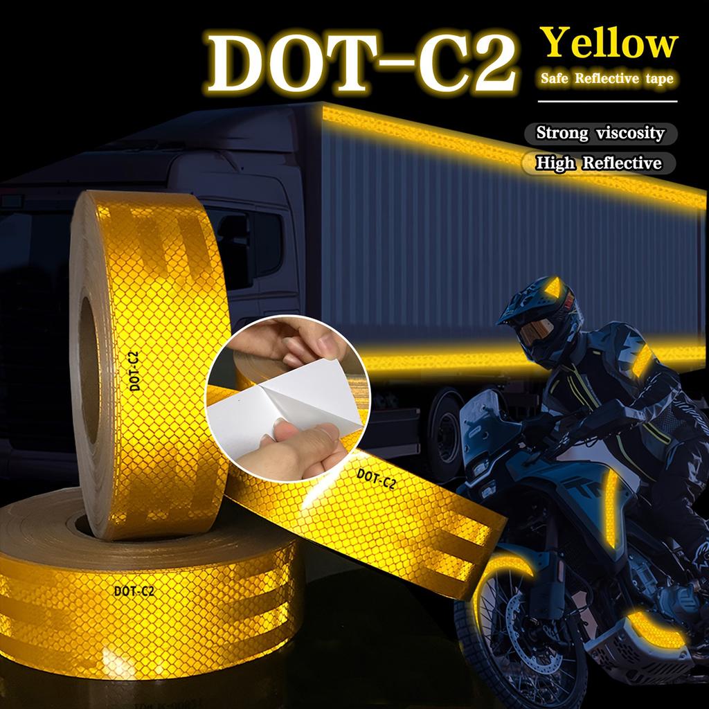 High Conspicuity Yellow Reflective Tape Prismatic Retro Reflector Sticker Waterproof Reflective Strip For Truck Trailer