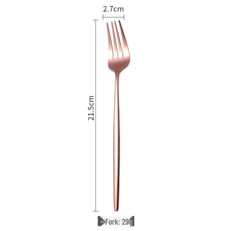 Portugal Gold Stainless Steel Cutlery Set: Four-Piece Knife, Fork, and Spoon Set for Steaks.