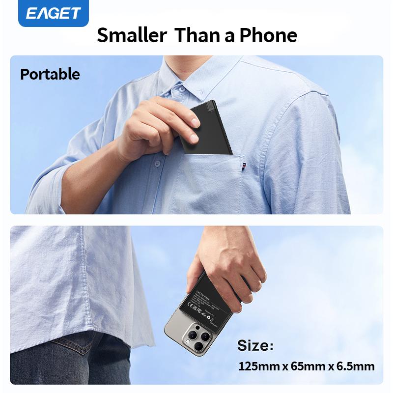 5000mAh Reise-Essential Tragbares Ladegerät mit eingebautem USB-C-Kabel für MacBook, iPhone 16/15 Serie, Samsung, Switch und mehr