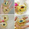 Unique Alien Pupil Ear Drop Exaggerate Irregular Earwear Circular Blue Eye Ear Loop Big Hoop Earring Retro Jewelry