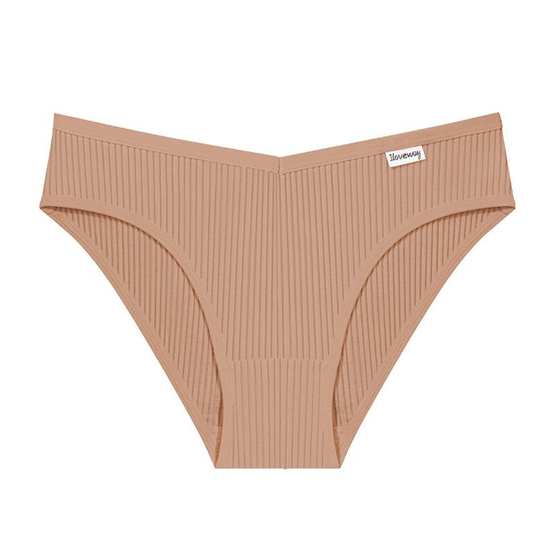 Women's Cotton Briefs Comfortable and Breathable Ribbed Hip-lifting Briefs Fashionable Cotton Underwear for Young Girls.