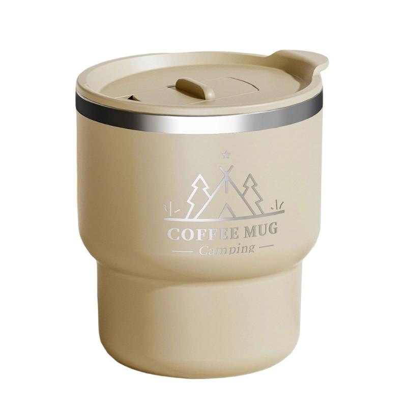 Leak Proof Stainless Steel Coffee Cup With Sealed Lid For Outdoor Camping Office Use Double Layer Insulated Travel Mug
