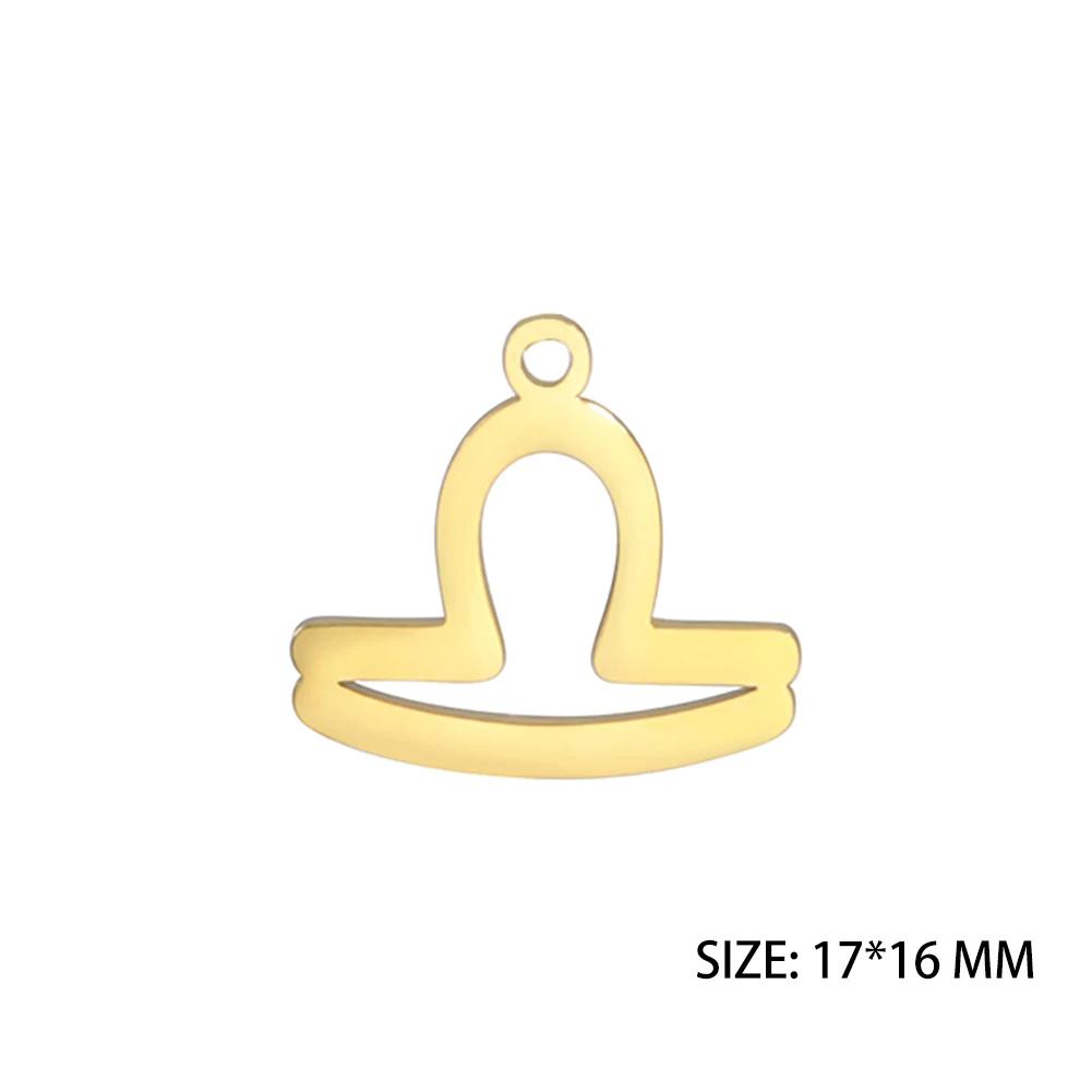Teamer 12 Stück/Los Tierkreiszeichen Anhänger Edelstahl Horoskop Astrologisches Zeichen Anhänger für Halskette Armband Schmuckherstellung