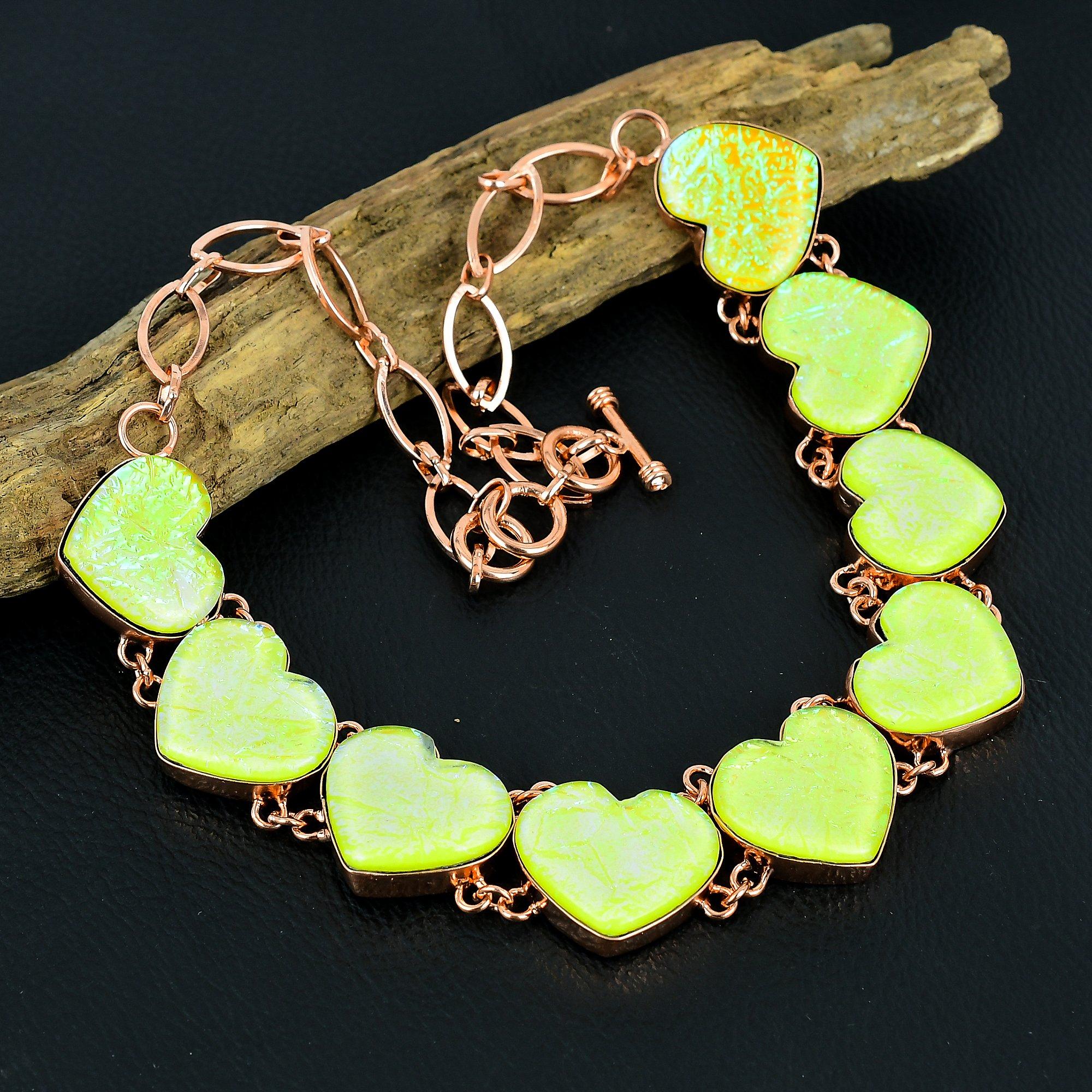 

Yellow Triplet Opal Necklace Handmade Jewelry, 999 Copper Wire Wrapped Necklace Designer Gemstone Jewelry Adjustable Chain Necklace Gift For Mom