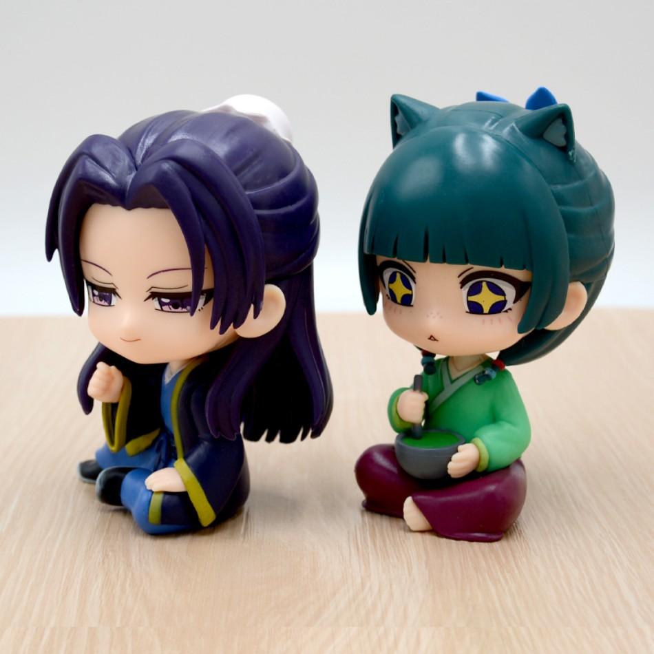 1-4pcs the Pharmacy Diaries Maomao Jinshi Mini Figure Anime Periphery Kawaii Sitting Toys Desktop Car Ornaments Model Present