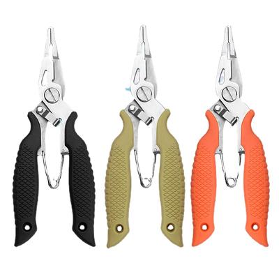 Stainless Steel PE Fish Scissors Line Cutter Outdoor Camping Hiking Fish Tongs Anti Slip Road Clamp Multifunction Fishing Pliers