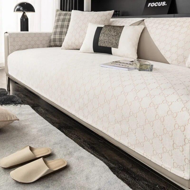 

Хлопковая подушка для дивана, универсальный чехол для дивана для гостиной, нескользящий простой чехол для дивана, полный комплект, легкий, роскошный 70x70cm 1pcs