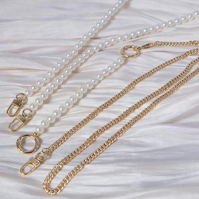 New Fashion Woman Handbag Accessory Parts White Acrylic Pearl Resin Chain Detachable Luxury Strap Women Shoulder Clutch Chains