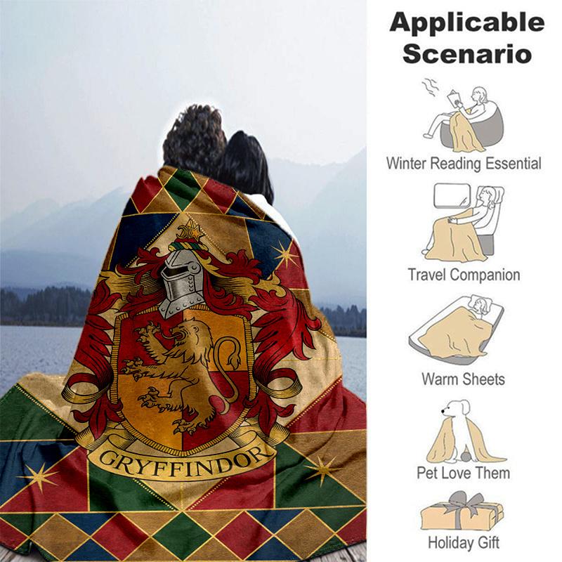 Gryffindor House Crest Poster - Hogwarts School of Witchcraft and WizardryPrint Blanket, Soft Blanket For Sofa Office Bed And Travelling Dau