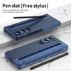 VIETAO for Samsung Galaxy Z Fold 7 Leather Phone Case with Hinge Protection, Z Fold 6 Case with Front Screen Film Protector+Pen