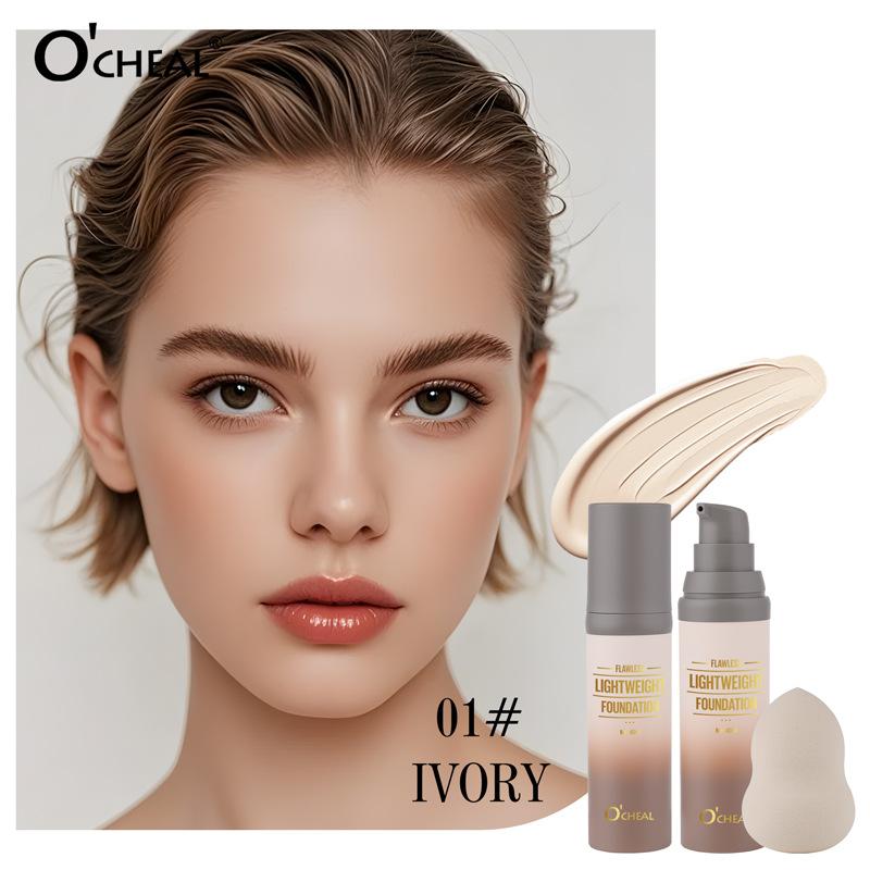 O CHEAL Flawless Foundation Light Concealer Smooth Natural Brightening 01#IVORY