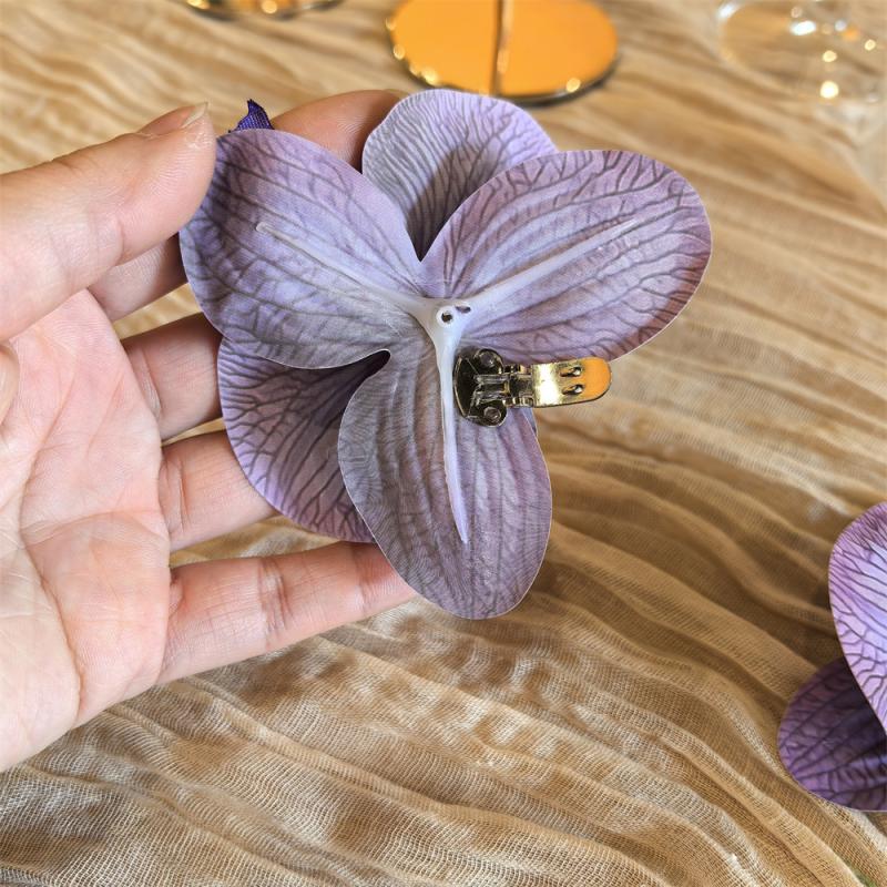 1Pair Sandals Decorations Flower Shoe Accessories Vacation Style Removable Butterfly Orchid Shoes Charms Diy Shoe Buckle