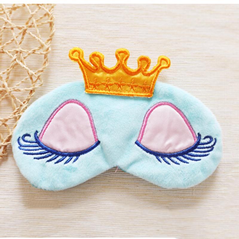 Cute Crown Long Eyelashes Sleeping Beauty Cartoon Shading Eye Mask Breathable Sleeping Eye Mask