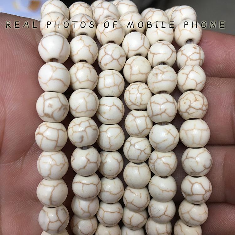 Synthetic White Turquoise Beads for DIY Jewelry Accessories 4mm, 90 beads, 11g