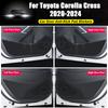 For Toyota Corolla Cross -2024 Car Door Anti-dirty Anti-kick Pad Cover Sticker Carbon Fiber Patterned Leather Accessories