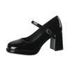 Plateau-High-Heels aus Rindsleder im Mary-Jane-Stil für Damen – wasserdicht, Retro, mit Schnallenriemen und dickem Absatz