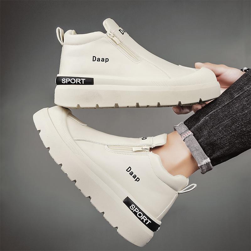 Breathable High-top Zipper Outdoor Casual Sports Autumn Shoes Lightweight Mesh Fashion Non-slip Casual Thick Sole Jogging Shoes