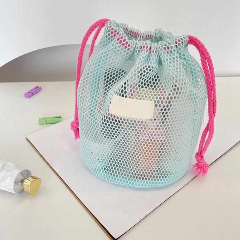 Fashionable Mesh Travel Toiletry Bag with Quick Closure Practical Polyester Cosmetic Pouch for Daily Commute and Outdoor Use