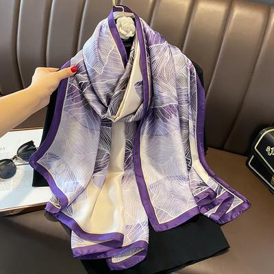 Spring Scarf Women'S Luxury Design Polyester Material Smooth Scarf Soft Shawl Beach